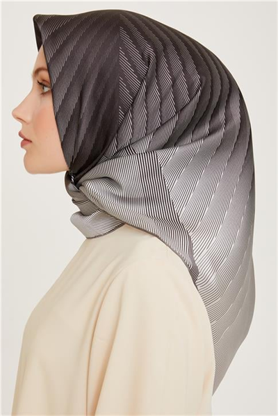 Armine Geometrik Desenli Sura Saf İpek Eşarp 9237D 02
