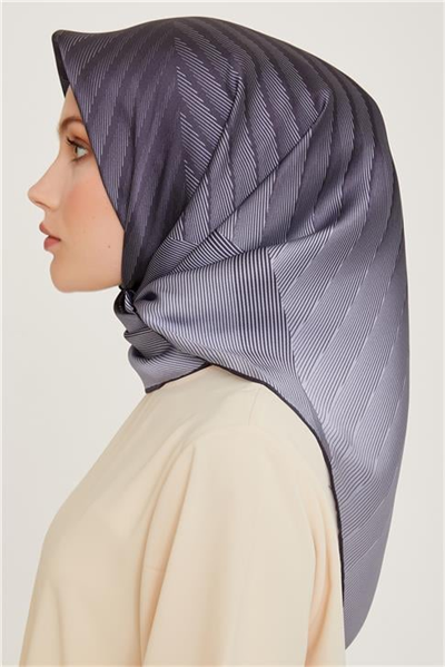 Armine Geometrik Desenli Sura Saf İpek Eşarp 9237D 03