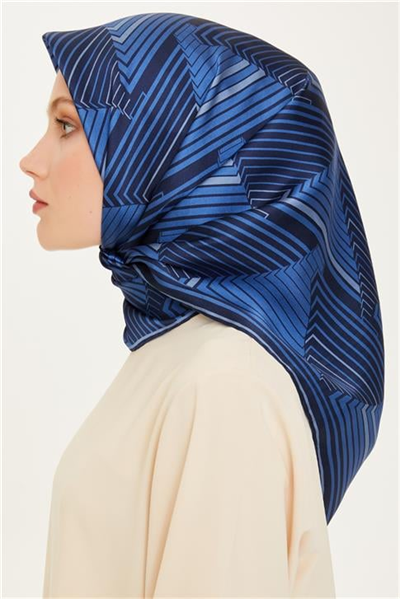 Armine Geometrik Desenli Sura Saf İpek Eşarp 9218D 85