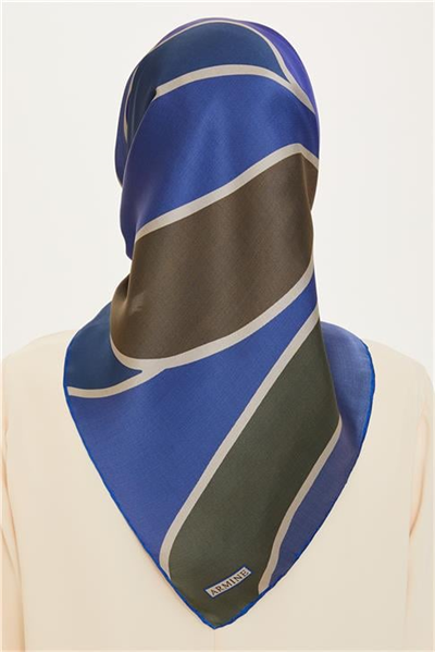 Armine Geometrik Desenli Sura Saf İpek Eşarp 9232D 51