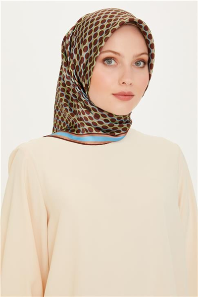 Armine Geometrik Desenli Sura Saf İpek Eşarp 9226D 81 03