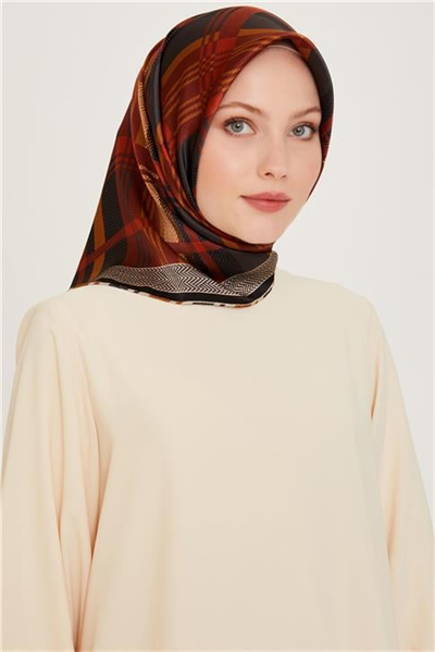 Armine Geometrik Desenli Sura Saf İpek Eşarp 9223D 33 85