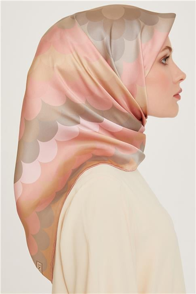 Armine Geometrik Desenli Sura Saf İpek Eşarp 9212D 56