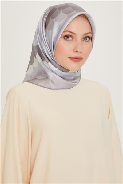 Armine Geometrik Desenli Sura Saf İpek Eşarp 9212D 57