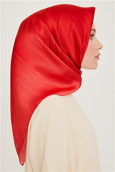Armine Geometrik Desenli Sura Saf İpek Eşarp 9237D 09