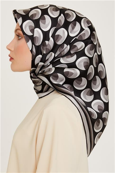 Armine Geometrik Desenli Sura Saf İpek Eşarp 9219D 05 04