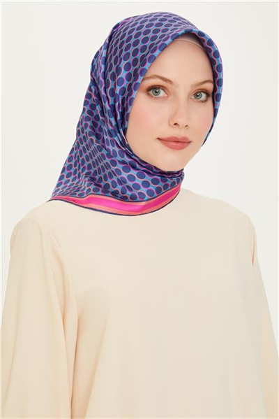 Armine Geometrik Desenli Sura Saf İpek Eşarp 9226D 81 14