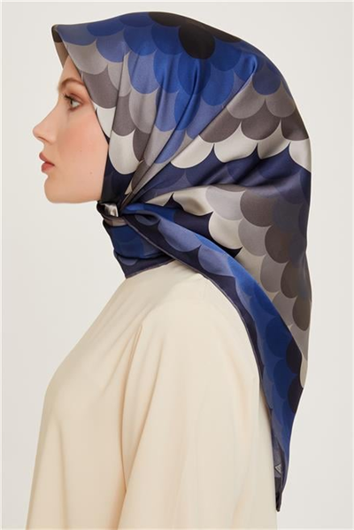 Armine Geometrik Desenli Sura Saf İpek Eşarp 9212D 82