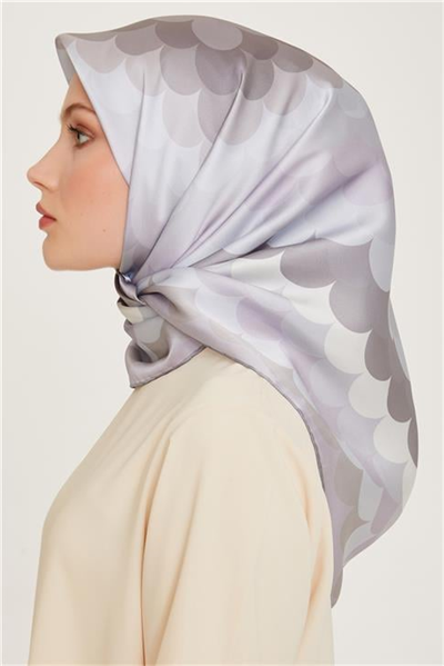Armine Geometrik Desenli Sura Saf İpek Eşarp 9212D 57