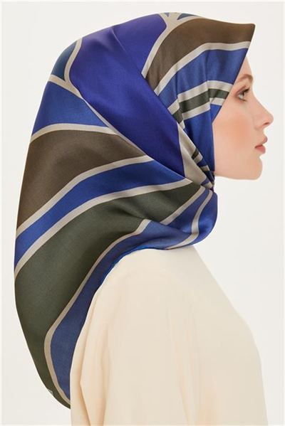 Armine Geometrik Desenli Sura Saf İpek Eşarp 9232D 51