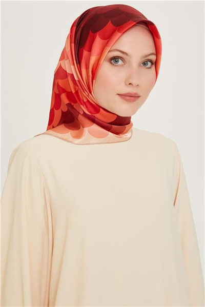 Armine Geometrik Desenli Sura Saf İpek Eşarp 9212D 32