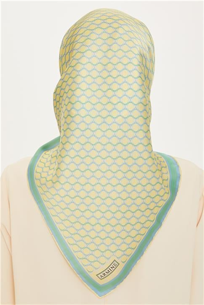 Armine Geometrik Desenli Sura Saf İpek Eşarp 9226D 81 55