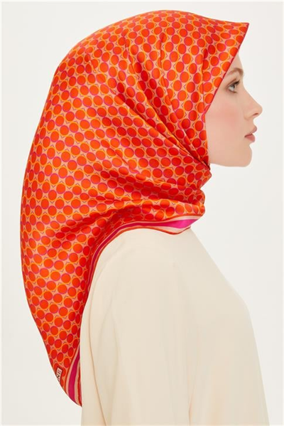 Armine Geometrik Desenli Sura Saf İpek Eşarp 9226D 81 09