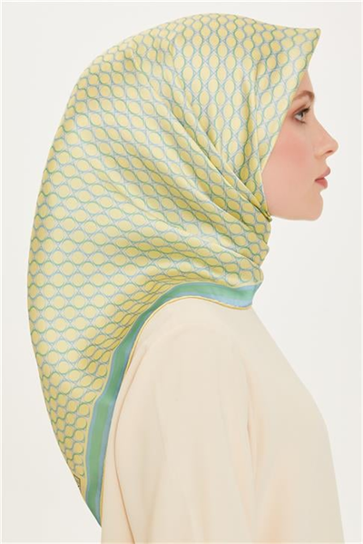 Armine Geometrik Desenli Sura Saf İpek Eşarp 9226D 81 55