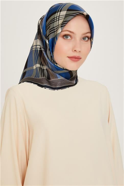 Armine Geometrik Desenli Sura Saf İpek Eşarp 9223D 33 33