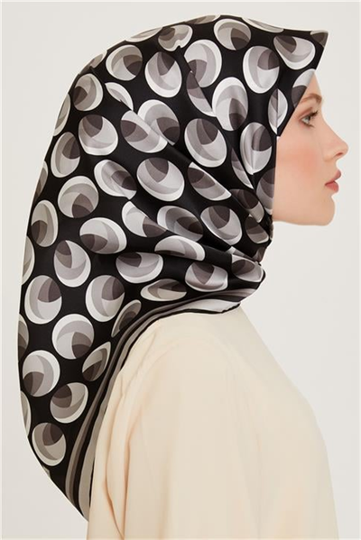 Armine Geometrik Desenli Sura Saf İpek Eşarp 9219D 05 04