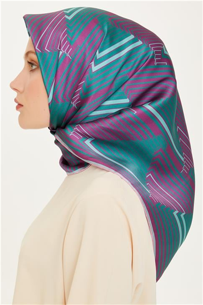 Armine Geometrik Desenli Sura Saf İpek Eşarp 9218D 39
