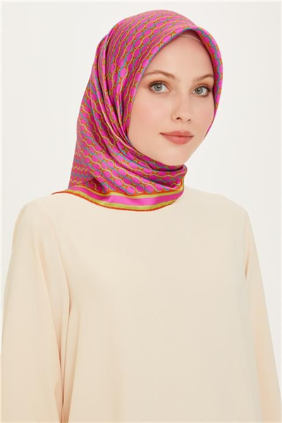 Armine Geometrik Desenli Sura Saf İpek Eşarp 9226D 81 12