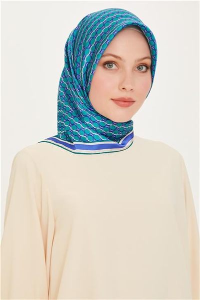 Armine Geometrik Desenli Sura Saf İpek Eşarp 9226D 81 06