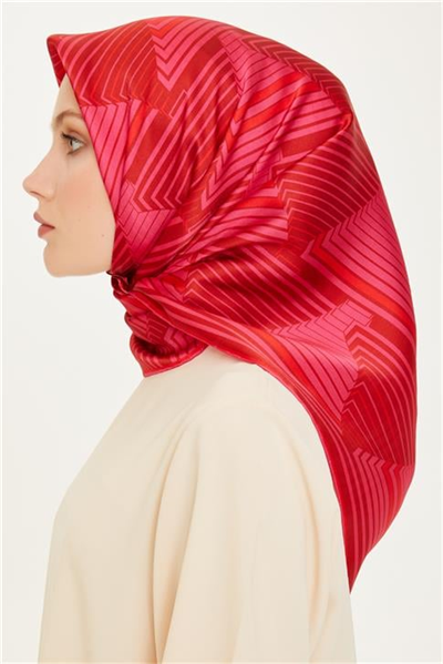 Armine Geometrik Desenli Sura Saf İpek Eşarp 9218D 08