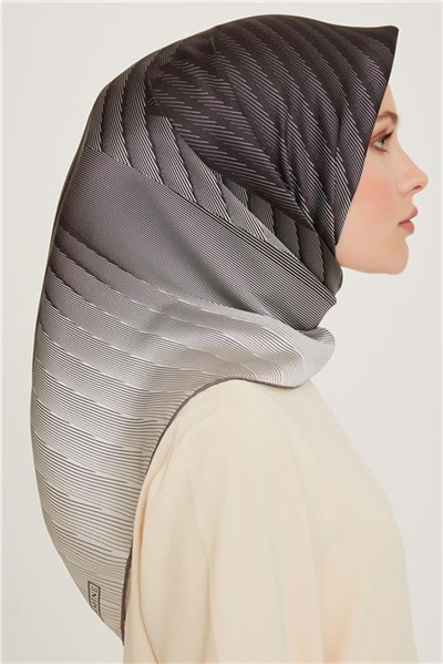 Armine Geometrik Desenli Sura Saf İpek Eşarp 9237D 02