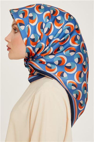 Armine Geometrik Desenli Sura Saf İpek Eşarp 9219D 05 39