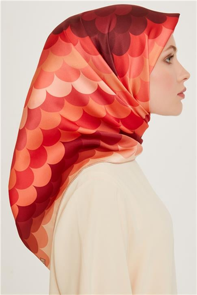 Armine Geometrik Desenli Sura Saf İpek Eşarp 9212D 32