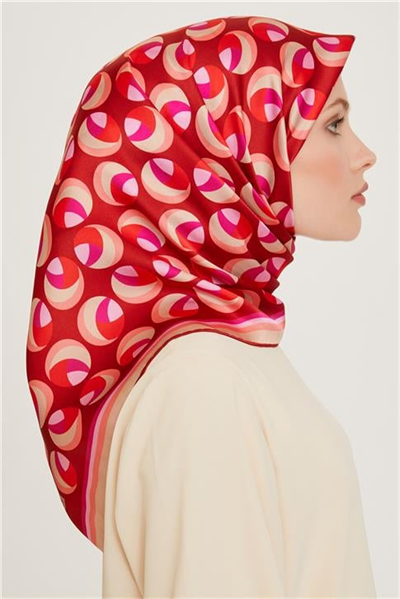 Armine Geometrik Desenli Sura Saf İpek Eşarp 9219D 05 83