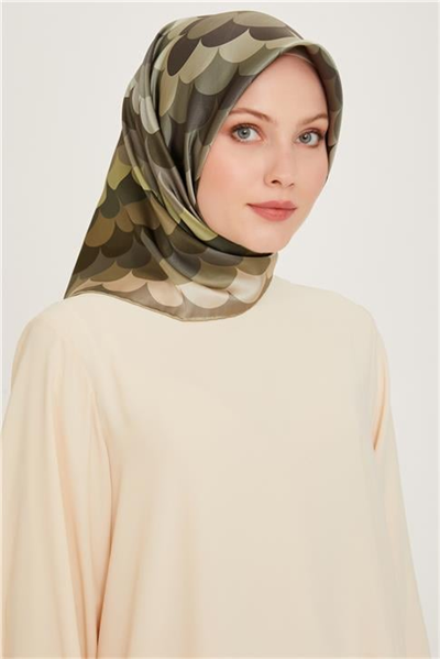 Armine Geometrik Desenli Sura Saf İpek Eşarp 9212D 38