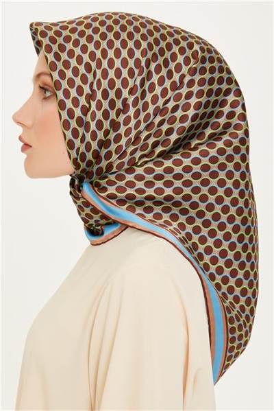 Armine Geometrik Desenli Sura Saf İpek Eşarp 9226D 81 03