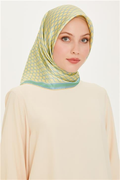 Armine Geometrik Desenli Sura Saf İpek Eşarp 9226D 81 55