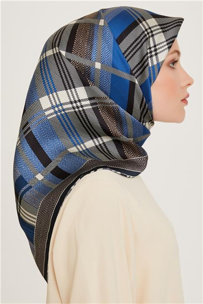 Armine Geometrik Desenli Sura Saf İpek Eşarp 9223D 33 33