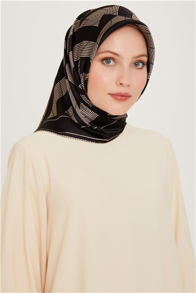 Armine Geometrik Desenli Sura Saf İpek Eşarp 9255 80 81