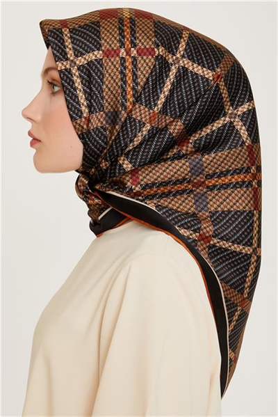 Armine Geometrik Desenli Sura Saf İpek Eşarp 9247D 36