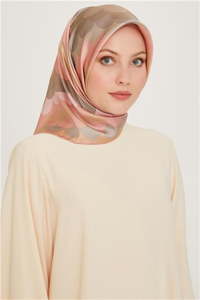 Armine Geometrik Desenli Sura Saf İpek Eşarp 9212D 56