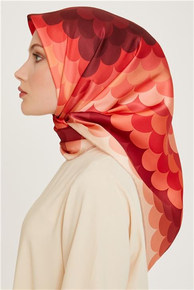 Armine Geometrik Desenli Sura Saf İpek Eşarp 9212D 32