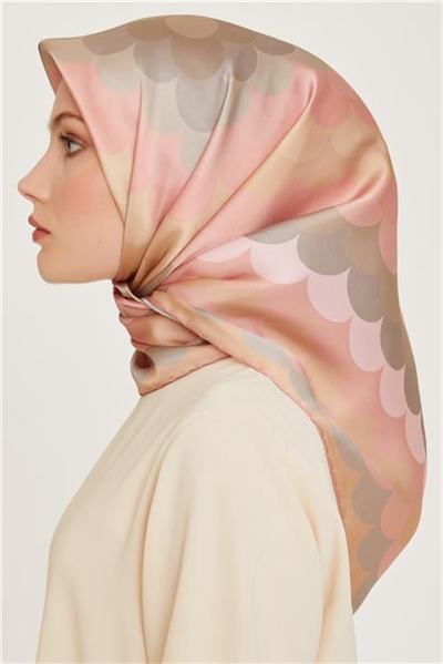 Armine Geometrik Desenli Sura Saf İpek Eşarp 9212D 56
