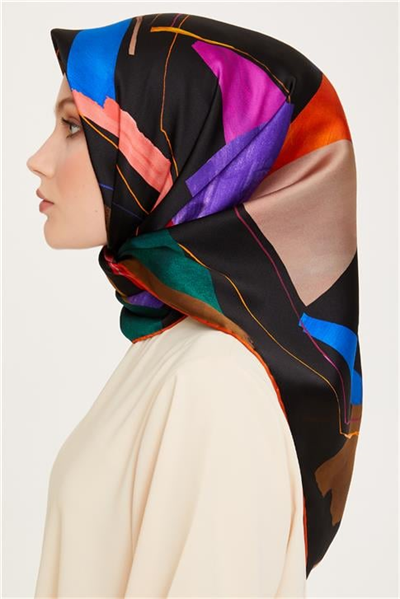 Armine Geometrik Desenli Sura Saf İpek Eşarp 9241D 82 02