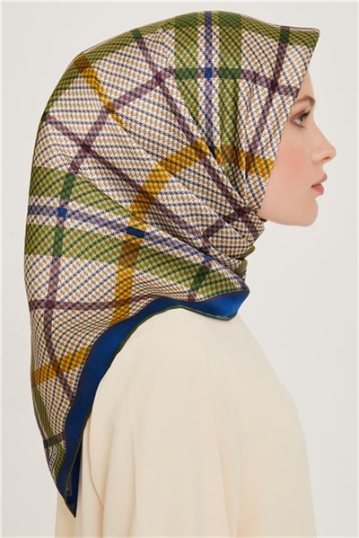 Armine Geometrik Desenli Sura Saf İpek Eşarp 9247D 81