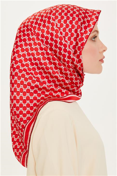 Armine Geometrik Desenli Sura Saf İpek Eşarp 9226D 81 52