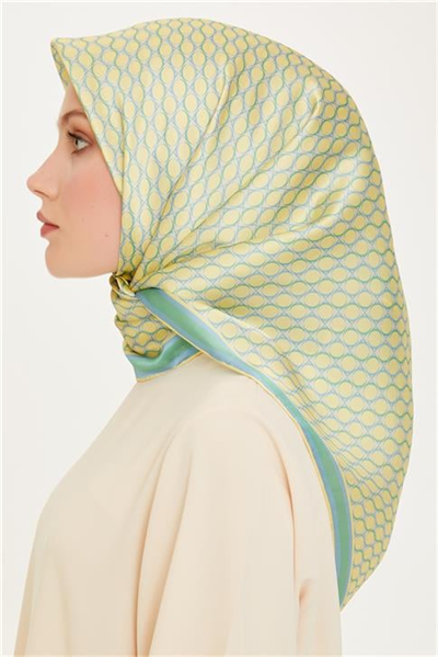 Armine Geometrik Desenli Sura Saf İpek Eşarp 9226D 81 55