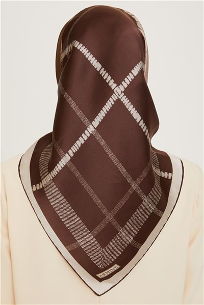 Armine Geometrik Desenli Sura Saf İpek Eşarp 9206D 87
