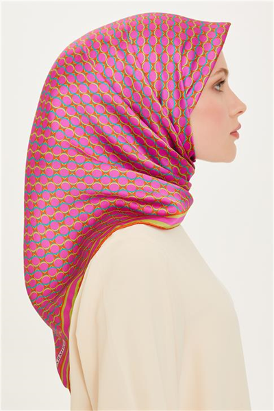 Armine Geometrik Desenli Sura Saf İpek Eşarp 9226D 81 12
