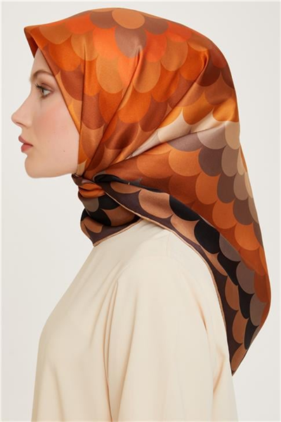 Armine Geometrik Desenli Sura Saf İpek Eşarp 9212D 33