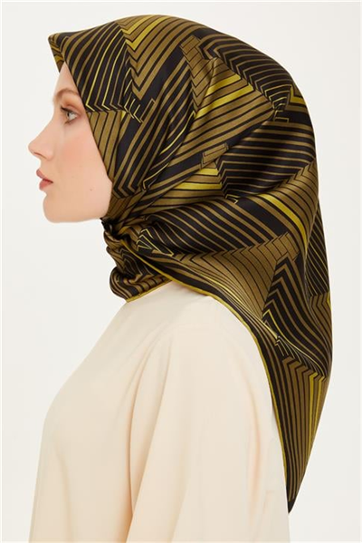 Armine Geometrik Desenli Sura Saf İpek Eşarp 9218D 04