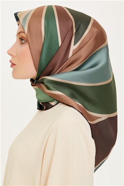 Armine Geometrik Desenli Sura Saf İpek Eşarp 9232D 33