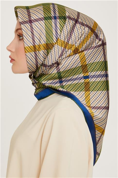 Armine Geometrik Desenli Sura Saf İpek Eşarp 9247D 81
