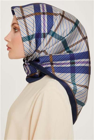 Armine Geometrik Desenli Sura Saf İpek Eşarp 9247D 83
