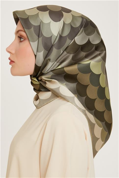 Armine Geometrik Desenli Sura Saf İpek Eşarp 9212D 38