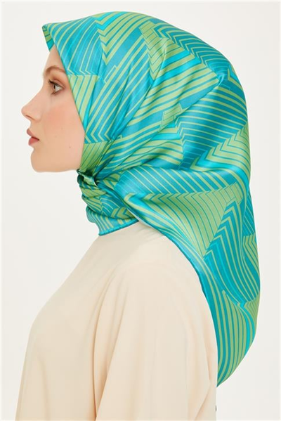 Armine Geometrik Desenli Sura Saf İpek Eşarp 9218D 12